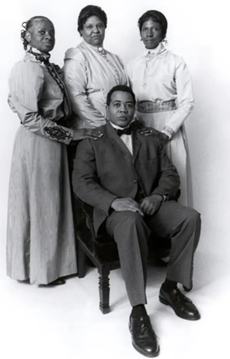 Black-and-white production photograph for The Wives of Booker T.